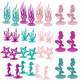 Sundecor 30Pcs DIY Ocean Mermaid Party Decoration Felt Table Centerpiece Under The Sea Marine Creature Sea Animal Table Ornament for Beach Party Favors Baby Shower Birthday Wedding Party Supplies