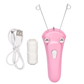Electric Facial Threading Hair Removal Epilator LED USB Rechargeable Cordless Automatic Cotton Thread Epilator Pink