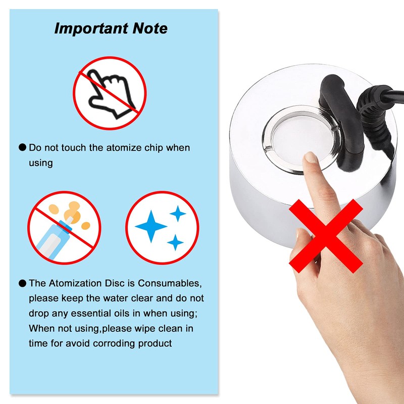 FITNATE 350ml/H Mist Maker, Stainless Steel Mist Maker Fogger for