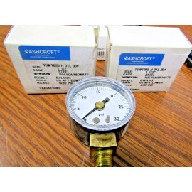 ASHCROFT 2) NEW ASHCROFT 15W1005 H OIL 30# PRESSURE GAUGE 1-1/2" FACE 1/8 NPT LOT OF 2