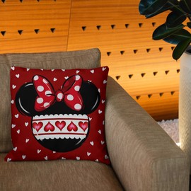 Valentines Day Pillow Covers Set of 4 Galentines Day Throw Pillow Cases Pink Cartoon Mouse Decor Valentines Day Decorations for Home Party