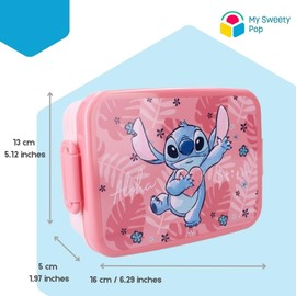My sweety pop - Lunch Box - Lunch Box - Stitch - for Children - Crib - Nursery - School - Holiday - Meal - 16 cm - for Girls - Pink - Gift Idea