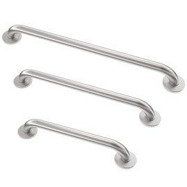 Grab Bar Bundle for ADA Compliance, Brushed Stainless Steel 1.5" Diameter 3-Piece Set (18", 36", 42") for Commercial Restrooms & Shower Safety Bars for Seniors