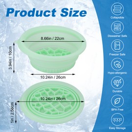 Face Ice Bath Bowl with Built-In Icetray – Collapsible Silicone Facial Ice Bath Bowl for Easy Storage & Carrying,Ice Face Bowl for Cold Plunge Therapy,Facial Plunge Bowl for Home & Travel (Green)