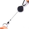 2 Pcs Black Retractable Keychain Heavy Duty Key Fob Badge