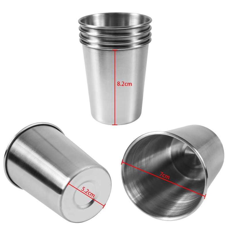 EVERMARKET 6 Pack 8 Ounce 230ml Stainless Steel Cups Shatterproof