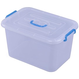 Basicwise QI003488 Large Clear Storage Container with Lid and Handles