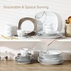 VEWEET 'Nikita' 30-Piece Dinner Set Ivory White Brown Lines Porcelain