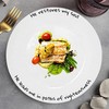 ChitChat Ware Porcelain Dinner Plates, 4Pcs White Round Dessert or