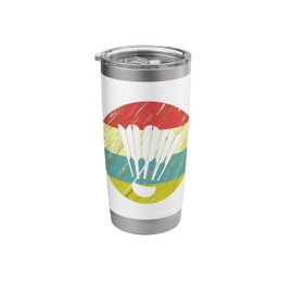 Retro Shuttlecock Racket Sports Badminton Player Athlete Stainless Steel Insulated Tumbler