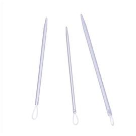 PZRT 3IN1 3 Sizes Big Eye Nylon Wire Knitting Needles Set Sewing Needles for Knitters and Crocheters