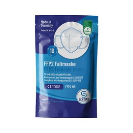 SENTIAS - FFP2 Atemschutzmaske | Schutzmasken - Faltmasken zertifiziert in Deutschland | 10 Stück