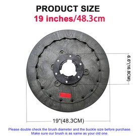 Unviersal 1 Piece Commercial 19 Inch Diameter Rotary Scrub Brush fit for Commercial Floor Scrubber Machine-Medium Brush (483mm) White