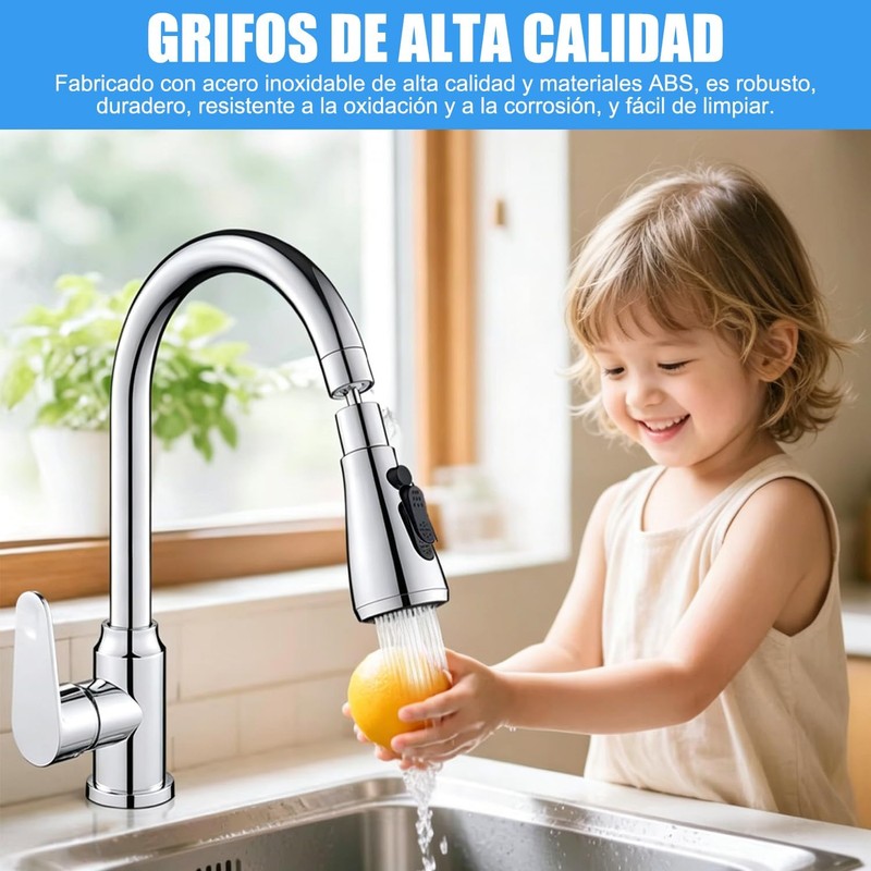 Aireador de Grifo, 2 Piezas, de Acero Inoxidable Color Plata