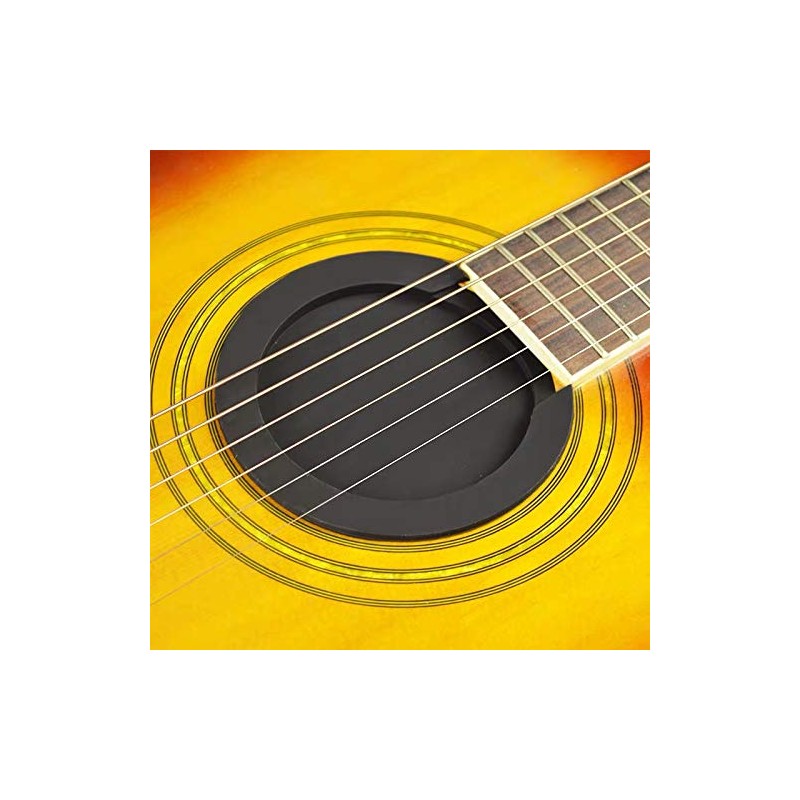 Acoustic Guitar Soundhole Cover 86mm Rubber Black