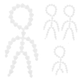 DFsucces Toy Skeleton, Set of 4, Sewn Skeleton, Skeleton Parts, Movable Skeleton, DIY Doll, Bones, Doll Making Accessories, Head Included, 5.9 inches (15 cm)