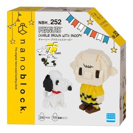 Kawada NBH_252 Nanoblock, Charlie Brown and Snoopy NBH_252, 1.8 x 5.5 x 5.5 inches (4.5 x 14 x 14 cm), for Ages 12 and Up Interior, Hobby