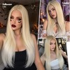Long Straight Blonde Wig for Women Middle Part Synthetic Wigs