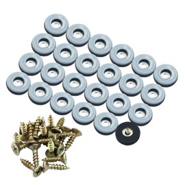 Waziaqoc 40 Pack 1 Inch Screw on Chair Gliders, Heavy Duty PTFE (Teflon) Chair Leg Slides, Reusable Furniture Leg Moving Pads Protector for Carpet, Tiled and Hardwood Floors