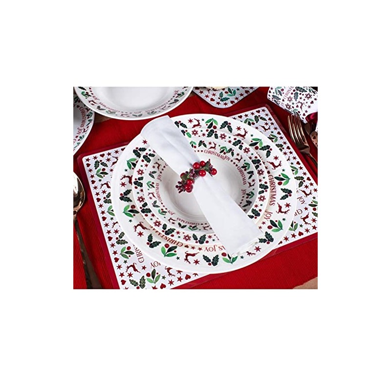 Harvey & Mason 4 Red Berry Napkin Rings Christmas Festive