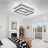 Finktonglan 11.8"×9.1" Rectangular Crystal LED Flush Mount Ceiling Light, Cool