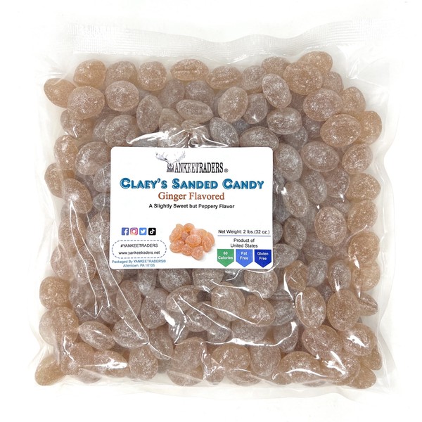 Claeys Ginger Sanded Candy Drops ~ 2 Lbs ~ Old Fashioned Flavor