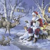 20 Lunch Napkins Santa Claus in the Forest 33 cm