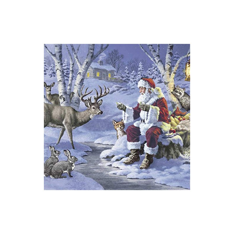 20 Lunch Napkins Santa Claus in the Forest 33 cm