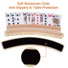 Exqline Curved Wooden Playing Card Holder Tray Rack Organizer Set