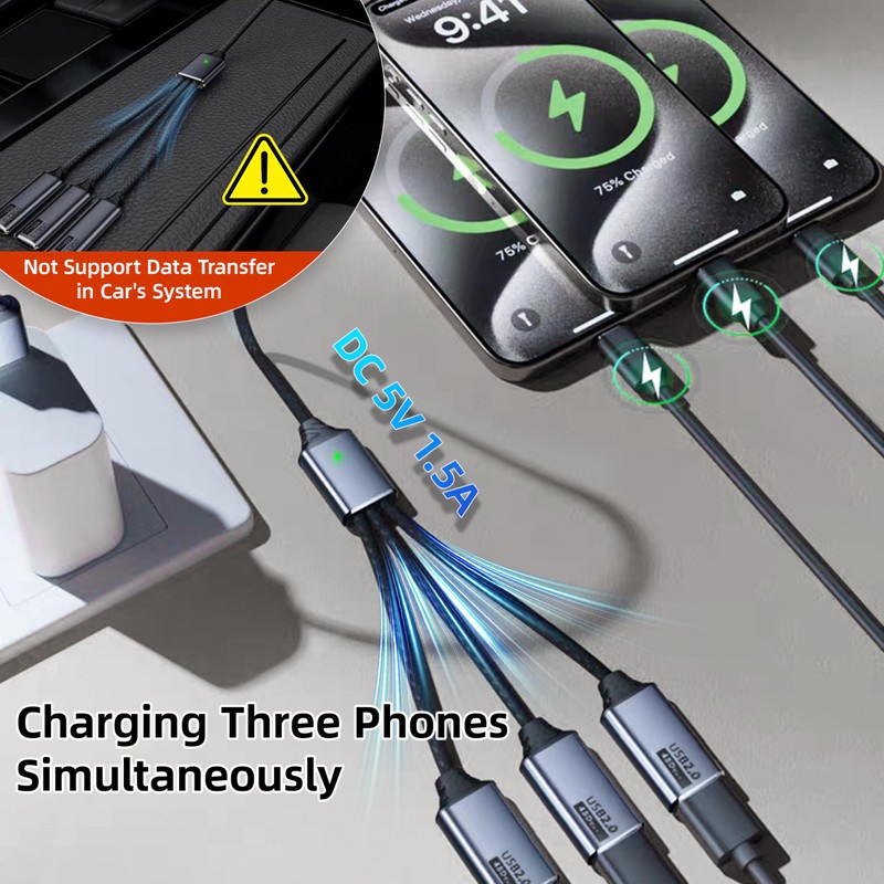 MIXVIRGO USB C Splitter 1 in 3 USB-C Out, USB