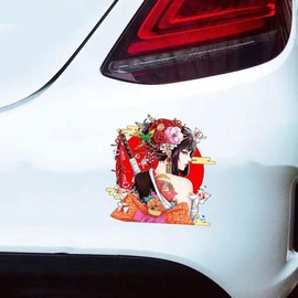 TATACLEA Japanese Geisha Car Sticker, Geisha Car Sticker, Body Scratch Sticker, Car Door Decoration Sticker Japanese Car Face Sticker(19.2*20CM)