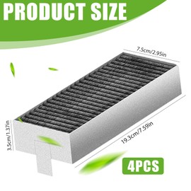 Gloryit 4 Stück Aktivkohlefilter für Siemens HZ9VRCR0, Bosch HEZ9VRUD0 17004796, Neff Z821VR0 17004806, Gaggenau CA282111, Constructa CZ9VRCR0, Umluftersatzfilter Zubehör 193 x 75 x 35mm
