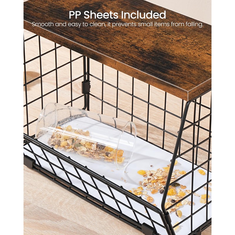 CHOEZON 2-Tier Fruit Basket for Kitchen, Stackable Hanging Basket Wire