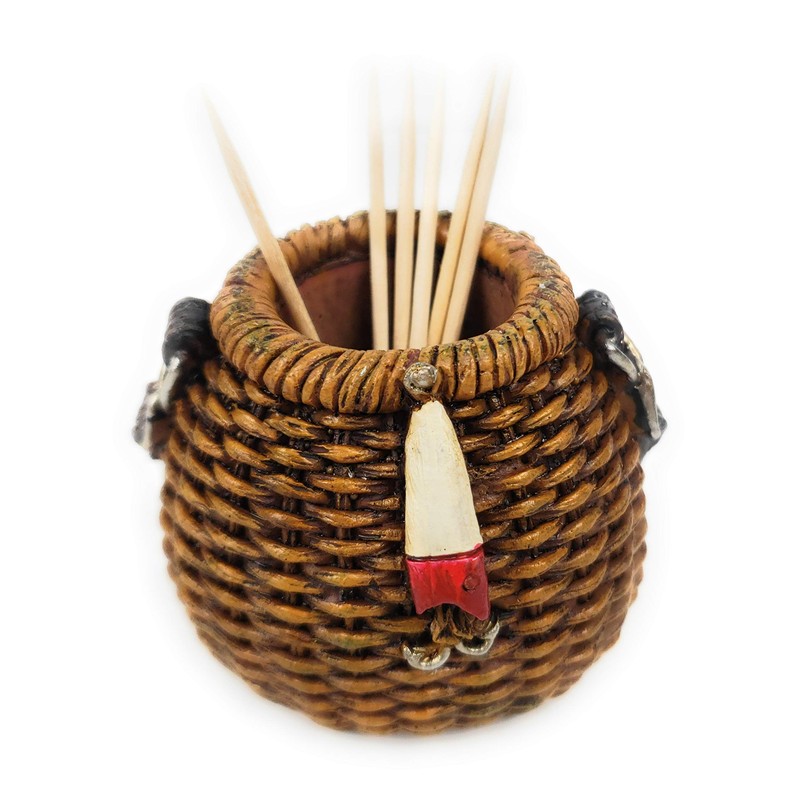 Rainbow Trading RA 3288 Fish Creel Basket Decorative Toothpick Holder