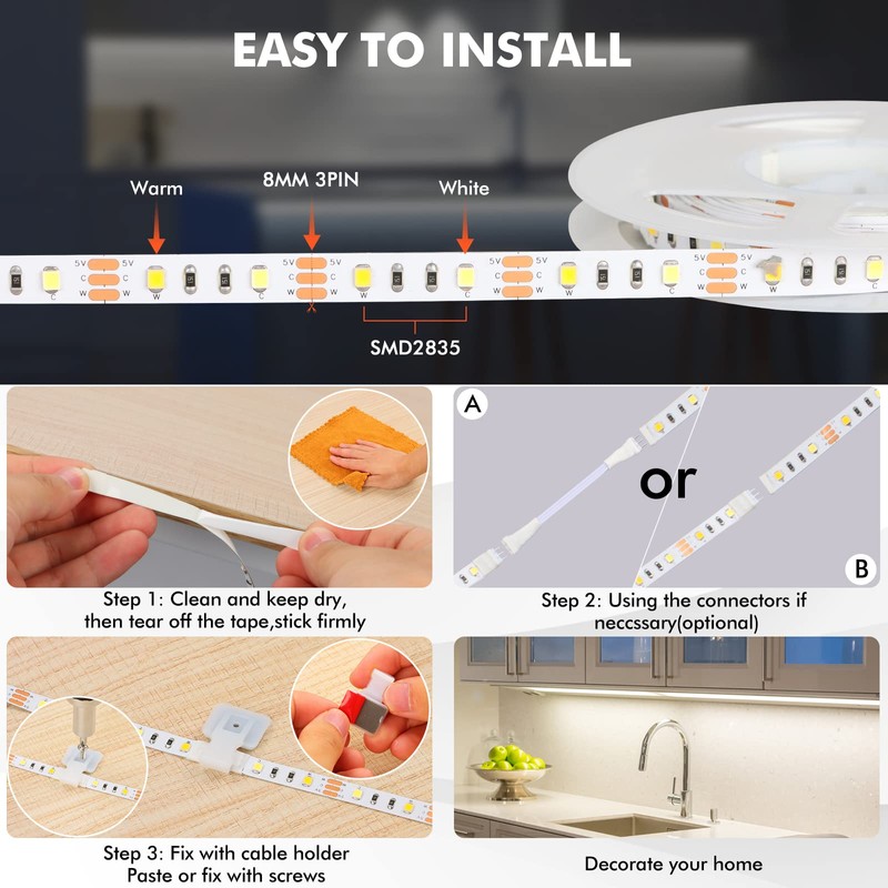 Under-Unit Light Kitchen LED, Meiyue Under Cabinet Lighting Kitchen, 6