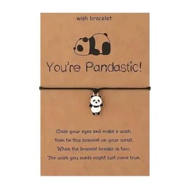 Jgrprlq Panda Bracelet Gifts Cute Panda Wish Bracelet Jewelry for Women Inspiration Gift for Panda Lovers