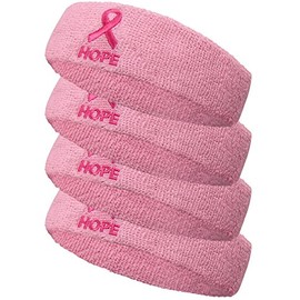 Couver - Diadema de rizo de color sólido, 4 piezas, color rosa claro con cinta y esperanza