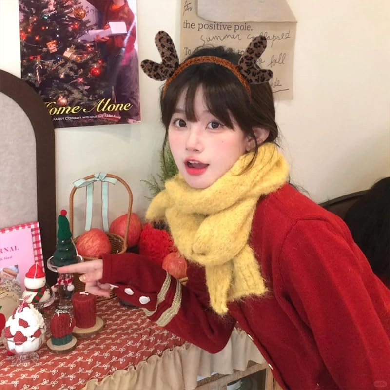 Plush Christmas Deer Antlers Headband Christmas Head Hair Accessories for