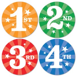 144 Sports Day Stickers 1st, 2nd, 3rd 4th Place Postion Parents Teachers Kids Events, Schools, Clubs