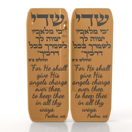 TYLDUM Car Mezuzah, Jewish Car Mezuzah for Auto with Travelers Prayer Without Scroll Engraved Blessing, Judaica Gifts, Yisrael Gifts, Made in Canada Plexiglass by Jewish Artisan (2, Silver)