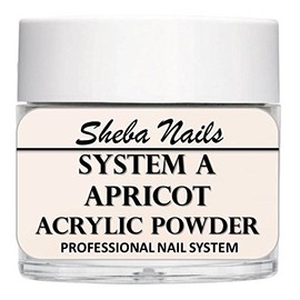 SHEBA NAILS System A Acrylic Nail Powder APRICOT- 16oz Jar
