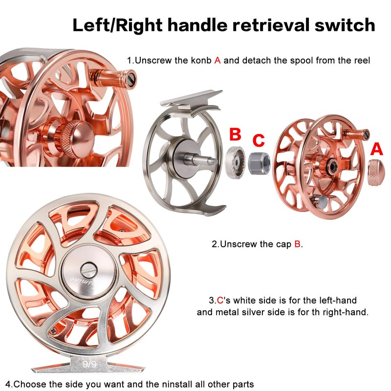 Sougayilang Fly Fishing Reel, CNC-Machined Aluminum Alloy, 5/6 Weight, Lightweight