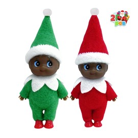 2pcs Christmas Elf Baby Mini Dolls,Christmas Baby Elves Twins Cute Little Elfs,Naughty Tiny Baby Elf Doll Novelty Toys Christmas Tradition Small Dolls for Girls Boys Kids Gift Xmas Stocking Stuffers