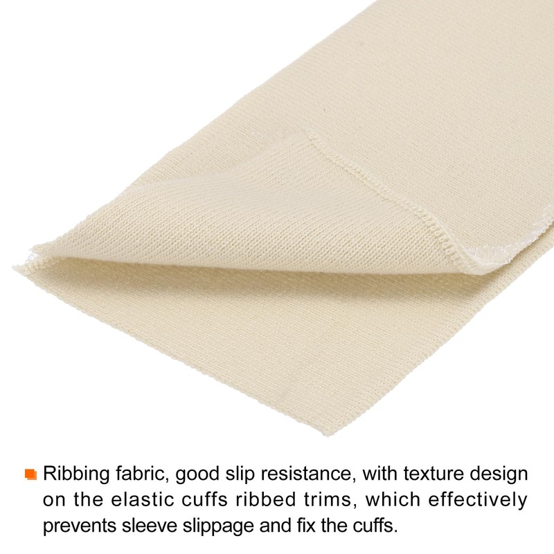 MECCANIXITY Elastic Cuffs Ribbed Trims 31.5" x 2.8'' Cotton Fabric