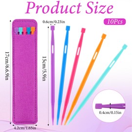 YUXMU 10pcs That Purple Thang Sewing Tools with 2 Bag, Multifunctional Plastic Sewing Needles Quilting Tool Kit Accessories with Purple Felt Storage Pouches for Crafting Quilting Tailoring Projects