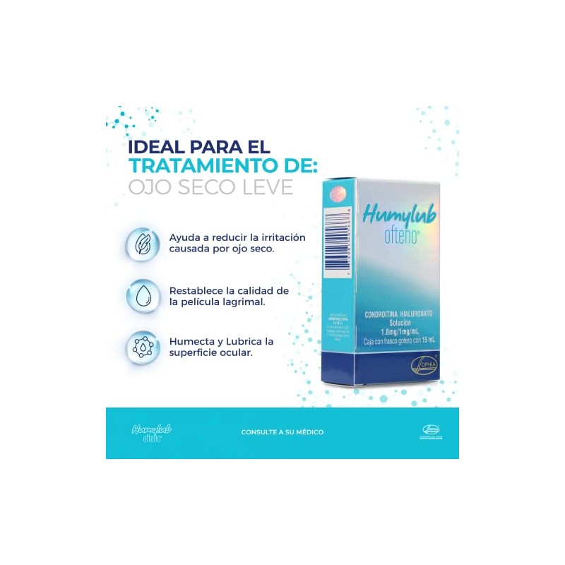Gotas Oftálmicas Lubricantes Hialuronato Sodio Condroitín Sulfato Alivio Eficaz Ojo