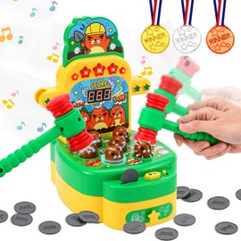 Joellfuner Whack Game, Mini Electronic Arcade Game, Hammering Mole Game, Coin Game with 2 Hammers, Parent-Child Interaction Hammer Game Toy for Children Aged 3-6 Years
