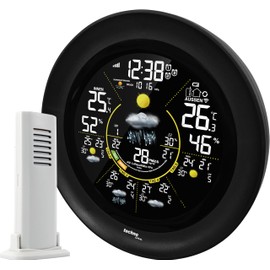 techno line WD 3040 WLAN Weather Station with Outdoor Sensor, 5-Day Weather Forecast, Colour Display, Indoor/Outdoor Temperature, Humidity, UV Index, AQI Air Quality, App Control