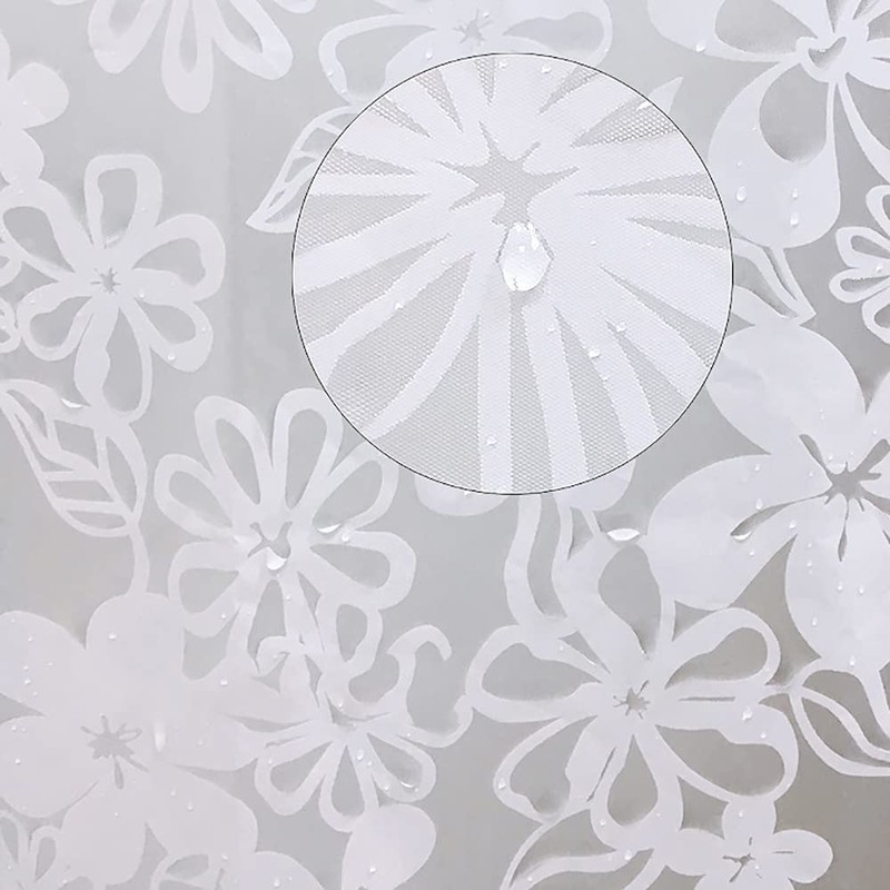 Vllcsla Shower Curtains Flower Patterned Anti-Mould and Waterproof - 240/300