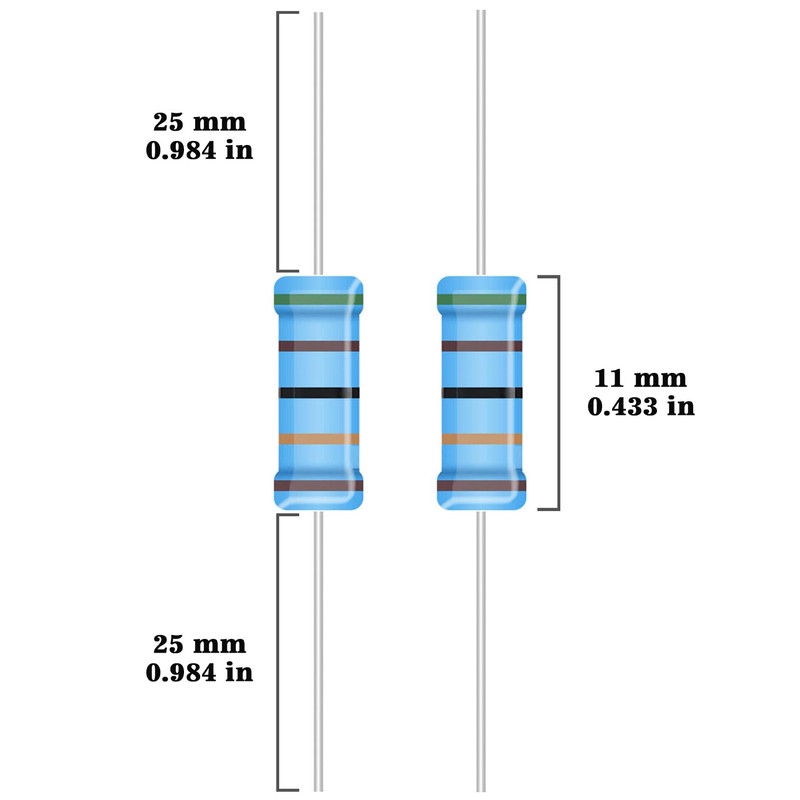 ALLECIN 25 Values 1W Metal Film Resistor Kit from 1